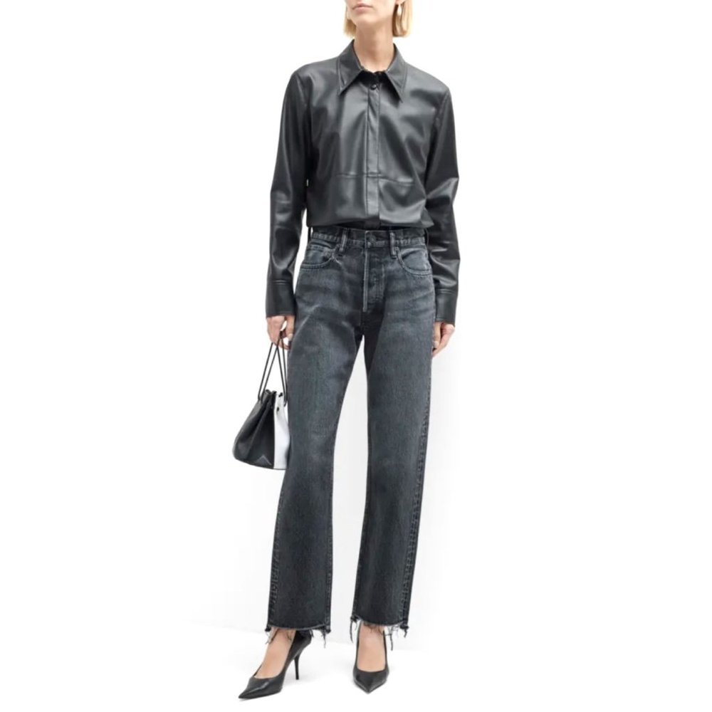 Moussy Vintage Detroit Wide Straight Leg Black Jeans NWT Size 27 - Picture 4 of 15